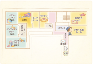 市川キッズステーションの園舎内のマップ