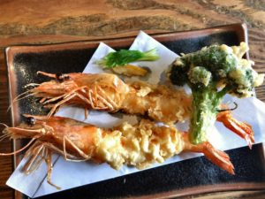 車海老の天ぷらとブロッコリーの天ぷら