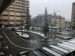 市川駅周辺の雪の状況