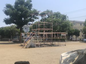 下道公園に設置されたやぐら
