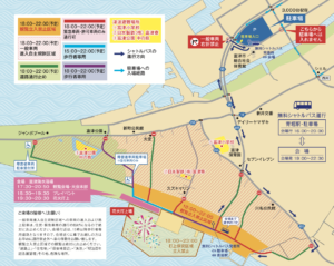 富津市民花火大会の駐車場マップと交通規制