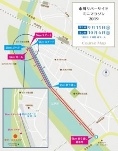 市川リバーミニマラソンのコース図