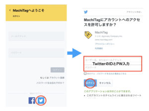 MachitagのTwitterでのアカウント登録方法