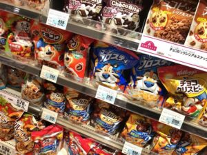 ダイエー市川店のコーンフレーク売り場