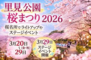 里見公園桜まつり2026開催｜市川市の桜名所でライトアップやステージイベント【3/20〜】