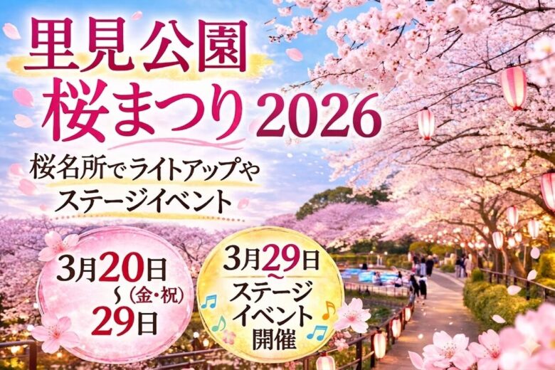 里見公園桜まつり2026開催|市川市の桜名所でライトアップやステージイベント【3/20〜】
