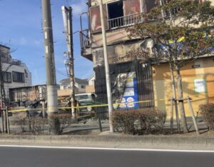 南大野コインランドリーの火災現場の写真3