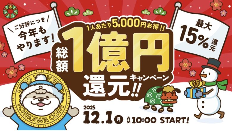 市川市「冬のICHICO 総額1億円キャンペーン」!イチコで最大15%還元で年末年始の買い物が超お得