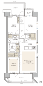プラウド市川一丁目フロント代表間取り