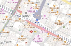 坪田塾本八幡校の地図