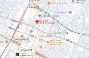 肉汁餃子のダンダダン 本八幡店の地図