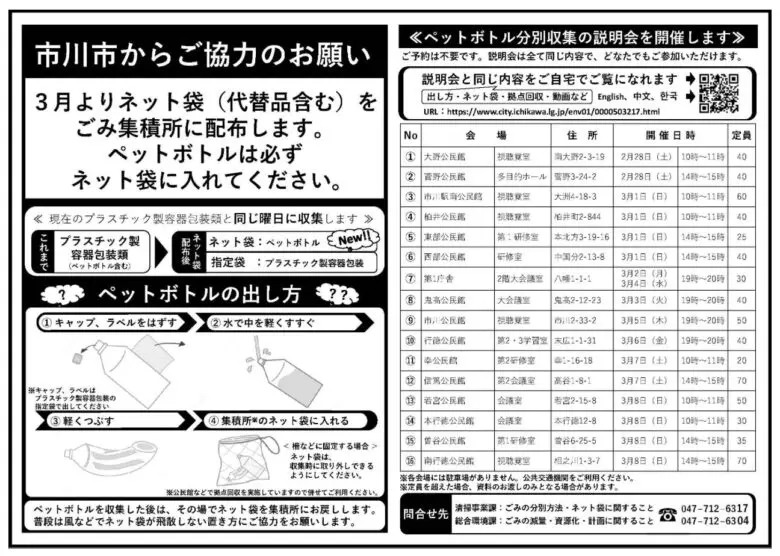 市川市のペットボトル分別収集が開始｜2026年4月から捨て方変更（ネット袋）
