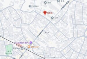 中山の智泉院の地図