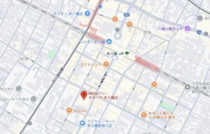 MEGAドン・キホーテ本八幡店の地図