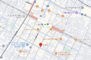 サプナ 本八幡店の地図