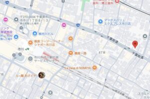 市川市新田5丁目で「（仮称）EXC市川新田計画 新築工事」の地図