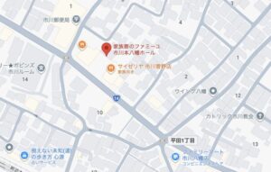 家族葬のファミーユ 市川本八幡ホールの地図