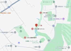 大町公園バラ園の地図