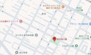 新田南公園の地図