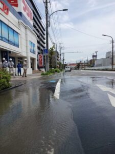 南行徳の冠水の様子
