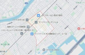 行徳駅前のエリアの地図