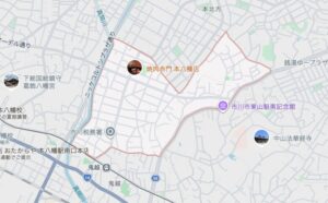 市川市北方エリアの地図