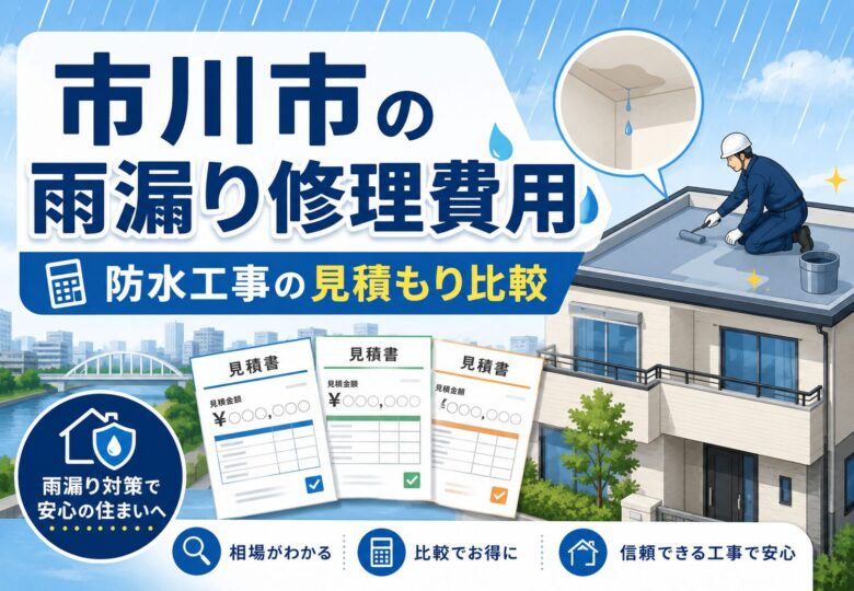 市川市で雨漏り修理をする費用は?防水工事が必要なケースと見積もり比較の注意点