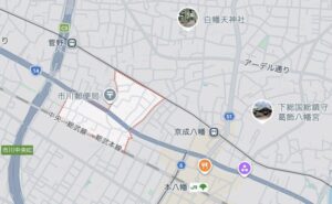 市川市平田1丁目の地図