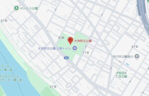 大洲防災公園の地図