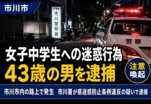 市川市内の路上で女子中学生に痴漢行為か｜43歳の男を逮捕【市川署】2026年6月20日
